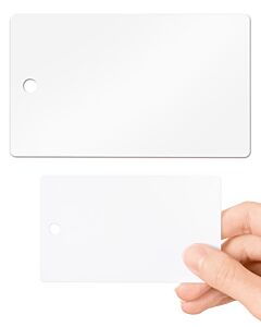 White blank plastic ID cards made of PVC with a vertical 5mm hole punch